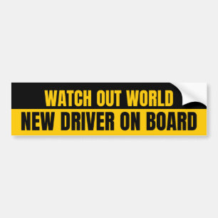 Se upp World New Driver On Board (ny drivrutin) Bildekal