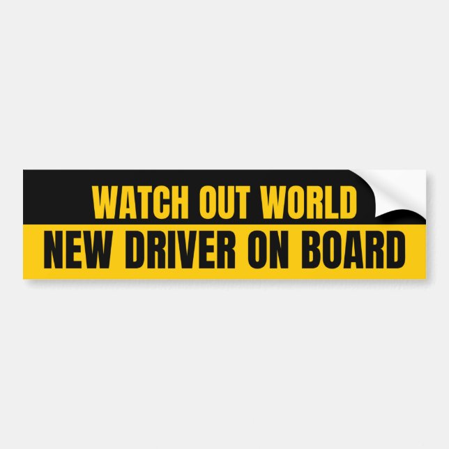 Se upp World New Driver On Board (ny drivrutin) Bildekal (Framsidan)