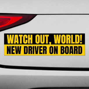 Se upp World New Driver On Board (ny drivrutin omb Bildekal