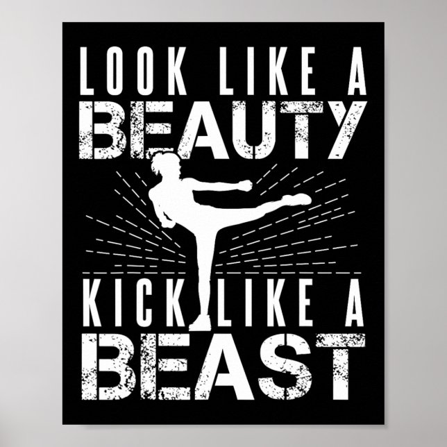 Se ut som Beauty Kick som Beast Kickboxer Athleti Poster (Framsidan)