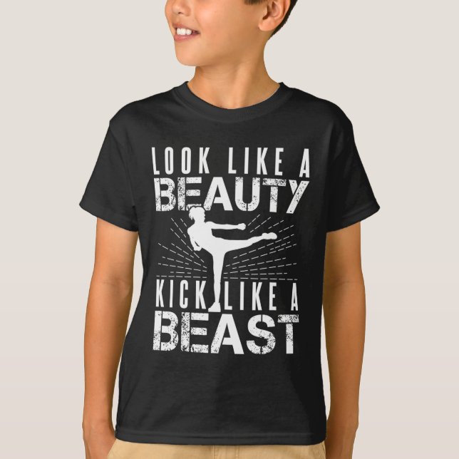 Se ut som Beauty Kick som Beast Kickboxer Athleti T Shirt (Framsida)