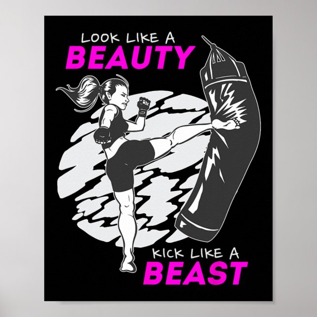 Se ut som en skönhet, sparka som ett odjur - kickb poster (Framsidan)