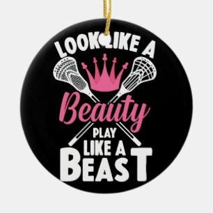 Se ut som en skönhetsuppspelning som Beast Girls Julgransprydnad Keramik