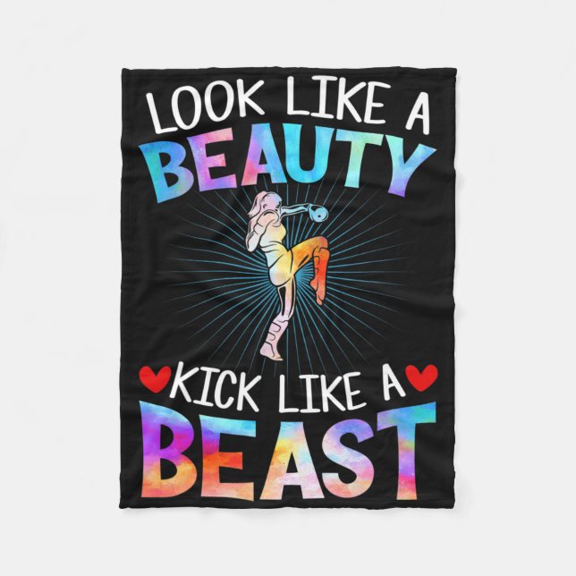 Se ut som skönhet Kick som Beast Tee Kvinnor Kickb Fleecefilt (Framsidan)
