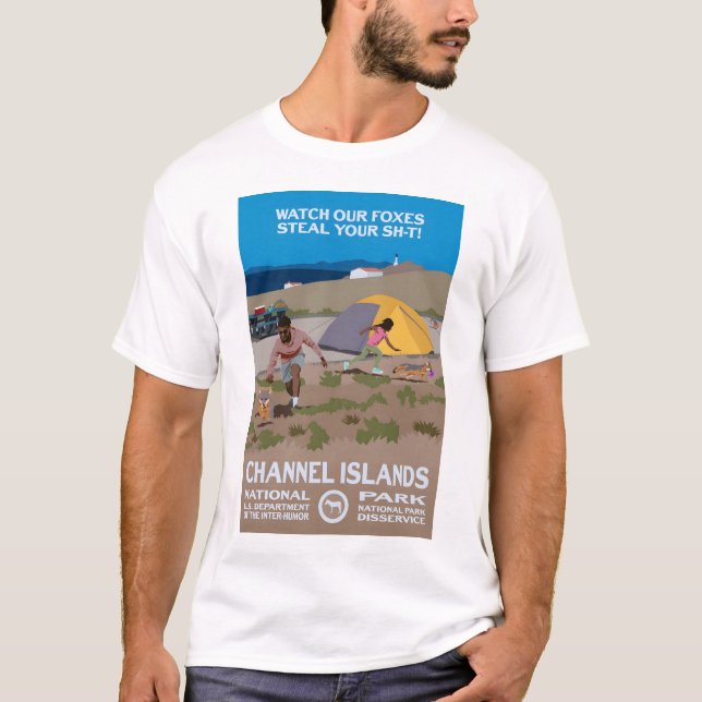 Se våra rävar stjäla din saker! Kanalön T Shirt (Framsida)