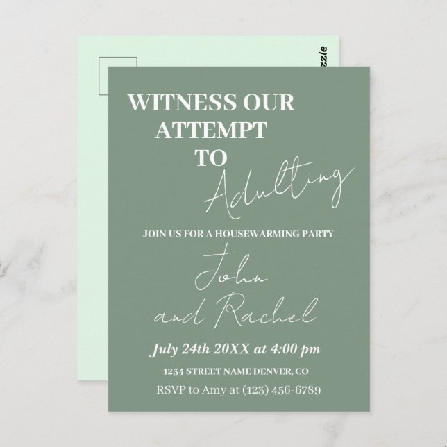 Se vårt försök att adulera den inhemska uppvärmnin vykort (Fram/baksida)