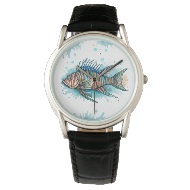 Se - Vattenfärgsserie: Lionfish Armbandsur (Framsida)