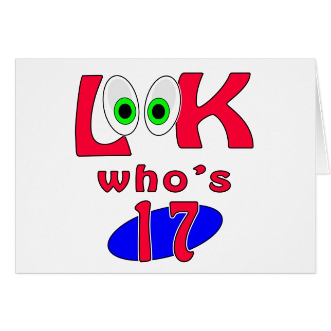 Se vem är 17? hälsningskort (Framsidan Horizontal)
