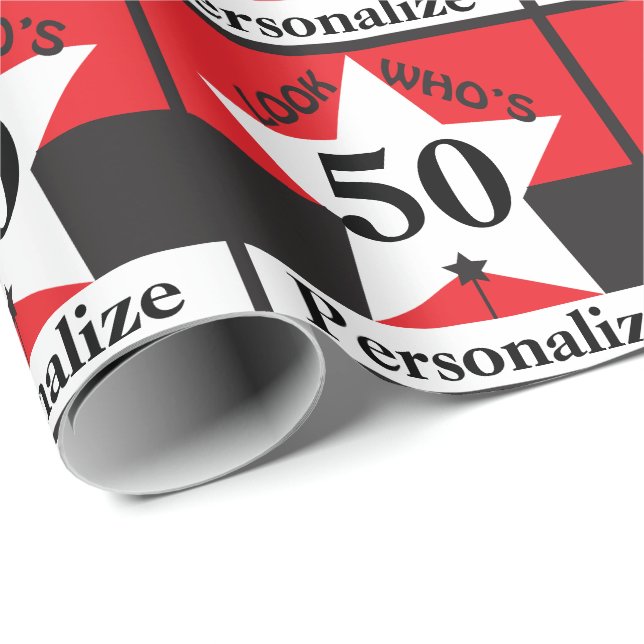 Se vem är 50 - födelsedagen presentpapper (Rullad Hörn)