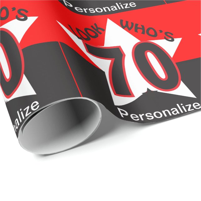 Se vem är 70 personifierar - födelsedagen presentpapper (Rullad Hörn)