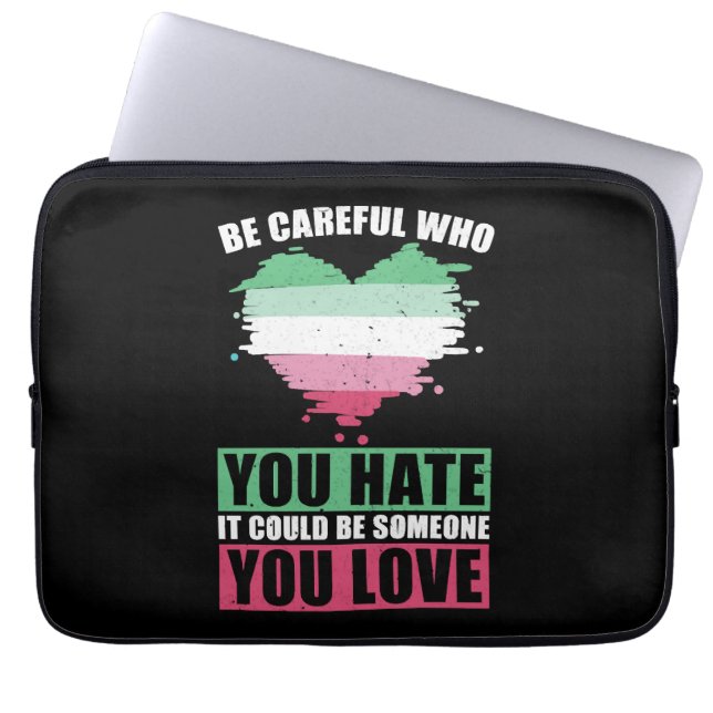 Se vem du hatar hbt-gåvan Abrosexuell Laptop Fodral (Framsidan)
