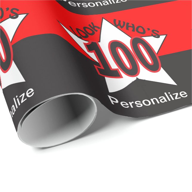 Se vem som är 100.| 100:e födelsedagen presentpapper (Rullad Hörn)