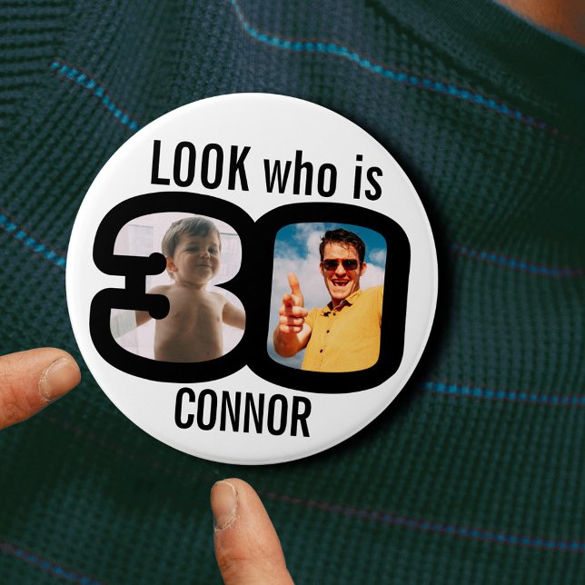 Se vem som är 30 nu och sedan fotograferna svarta  knapp (Skapare uppladdad)