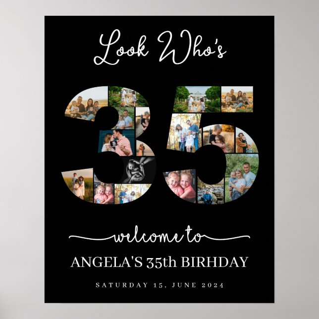 Se vem som är 35 år gammal grattis på födelsedagen poster (Framsidan)
