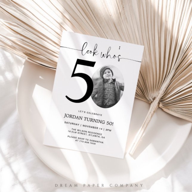 Se vem som är 50 | Foto 50:e födelsedagen Inbjudan (Skapare uppladdad)