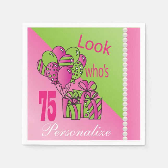 Se vem som är 75 | 75:e-födelsedagen pappersservett (Framsidan)