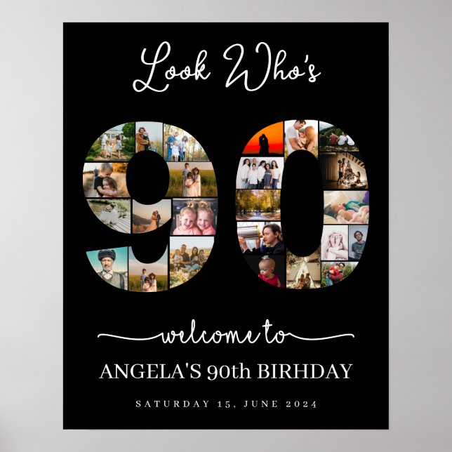 Se vem som är 90-Anpassadets fotokollage-tecken Poster (Framsidan)