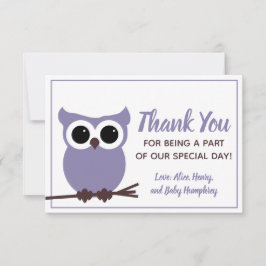 Se vem som nästan är förfallen! Lila Uggla Tack Kort