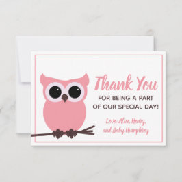 Se vem som nästan är förfallen! Rosa Uggla Tack Kort