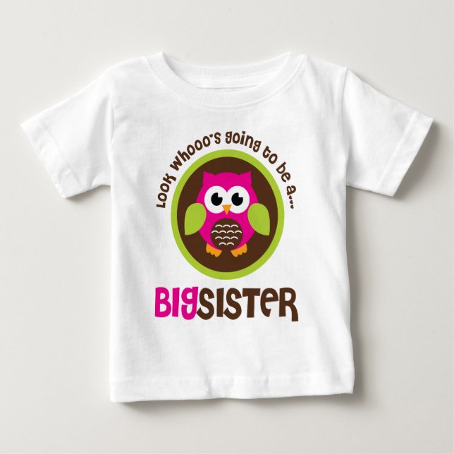 Se vem som ska bli en stor syster Uggla Tee (Framsida)