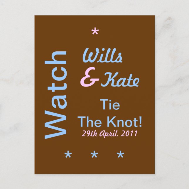 Se Wills och Kate Tie Knot vycard Vykort (Framsida)