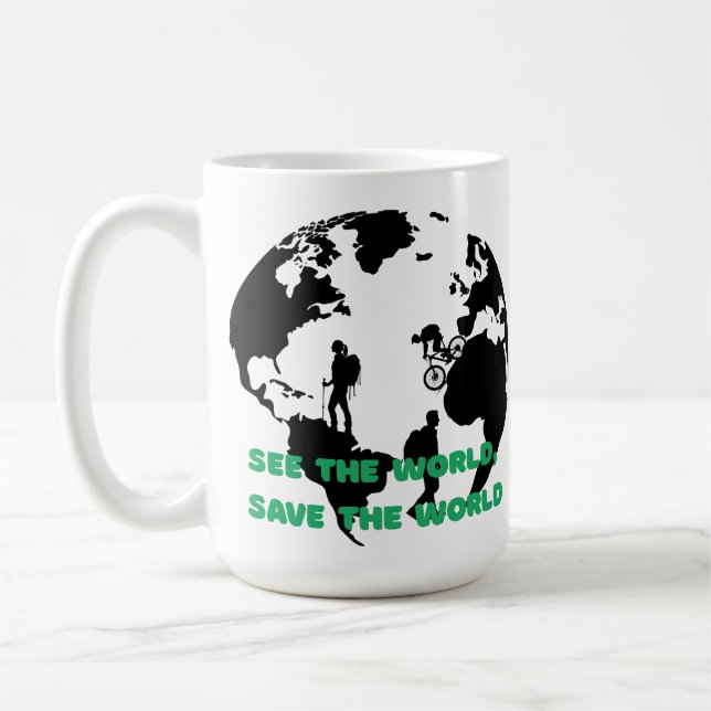 Se World Spara the World Cycling Hiking Kaffemugg (Vänster)