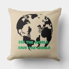 Se World Spara the World Cycling Hiking Kudde