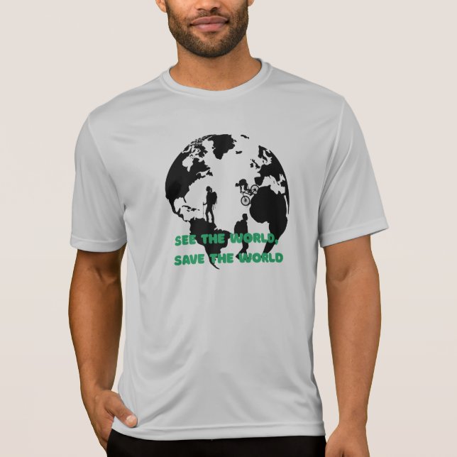 Se World Spara the World Cycling Hiking T Shirt (Framsida)
