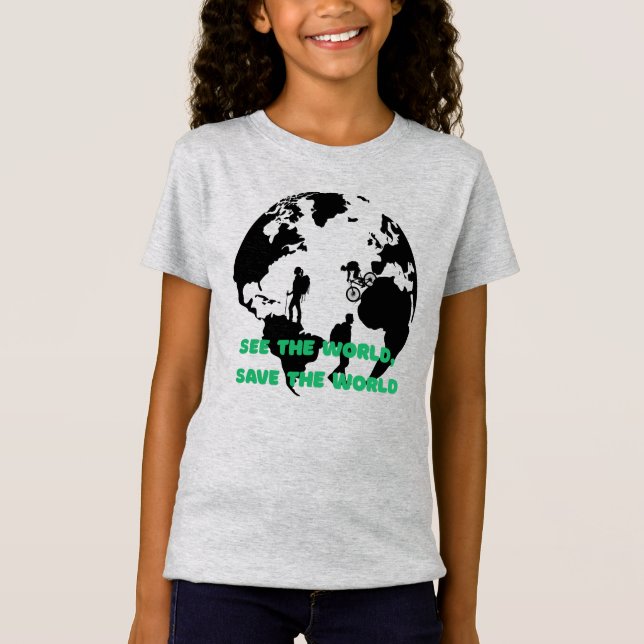 Se World Spara the World Cycling Hiking T Shirt (Framsida)