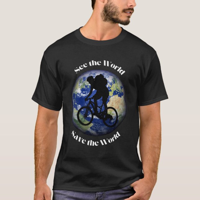 Se World Spara the World Eco Cycling Earth Des T Shirt (Framsida)