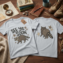 Se Ya Soon Raccoon Dubbelsidig Grafisk T-Shirt | R