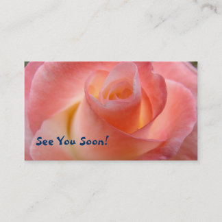 Se You Soon! möteskort Rosa Ros Påminnelse Tidsbeställning Kort