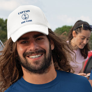 Sea Anchor Kapten Add Namn eller Boat Namn Keps