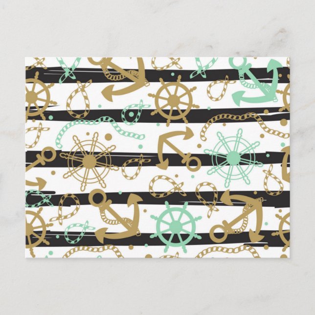 Sea Anchor Mönster Vykort (Framsida)