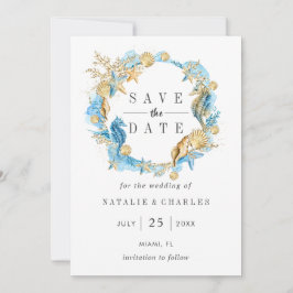 Sea and Beach Summer Bröllop spara datum Datumet