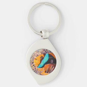Sea Anemonefish Metall Swirl Keychain Silverfärgad Nyckelring