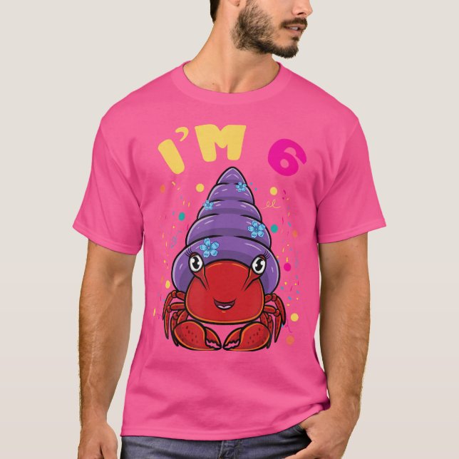 Sea Animal Im 6 Hermit Crab 6e Birthday T Shirt (Framsida)