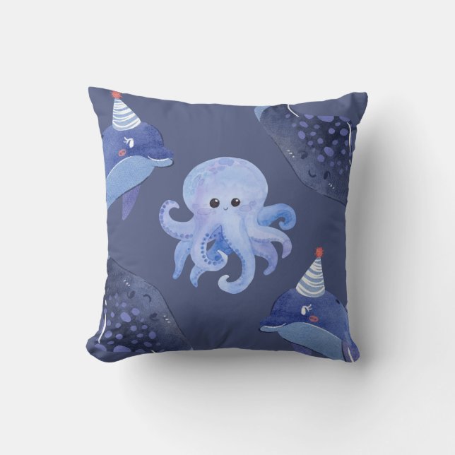 Sea Animal Square  Pillow Kudde (Framsida)