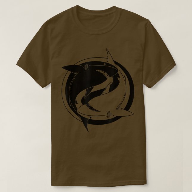 Sea Animal Ying Yang Shark T Shirt (Design framsida)