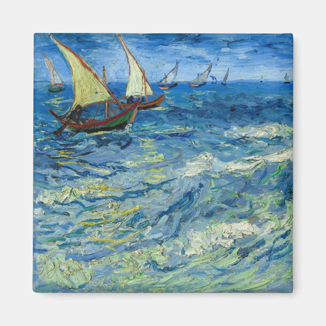 Sea at Saintes-Maries av Vincent van Gogh Magnet (Framsidan)