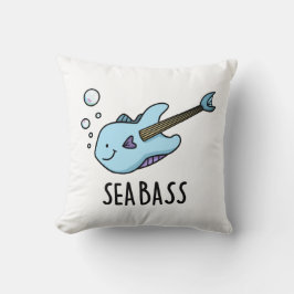 Sea Bass Funny Bass Guitar Fish Pun Kudde