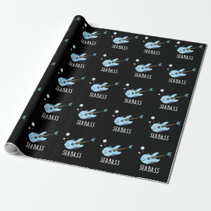 Sea Bass Funny Bass Guitar Fish Pun Mörk BG Presentpapper