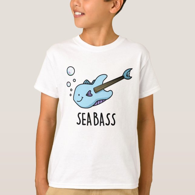 Sea Bass Funny Bass Guitar Fish Pun T Shirt (Framsida)
