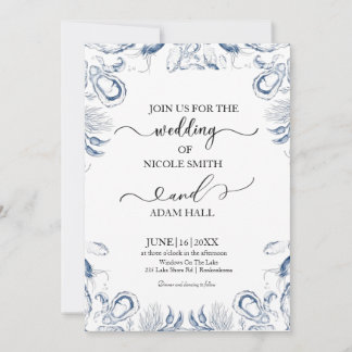 Sea Beach Wedding Invitation |Coastal Destination Inbjudningar