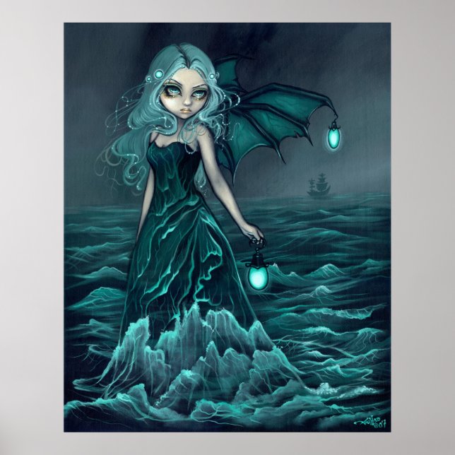 Sea Beacon gothea sea Fairy Art Skriv ut Poster (Framsidan)