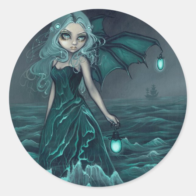 "Sea Beacon"-symbol Runt Klistermärke (Framsida)