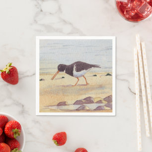 Sea Bird Oystercatcher Beach Wildlife Pappersserve Pappersservett