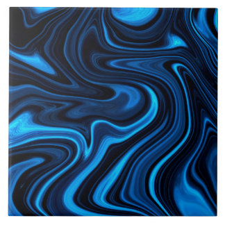 Sea Blue Abstrakt Fluid Kakelplatta