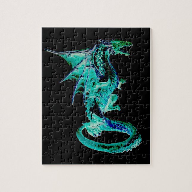 Sea Blue Dragon Jigszle Puzzle Pussel (Vertikal)