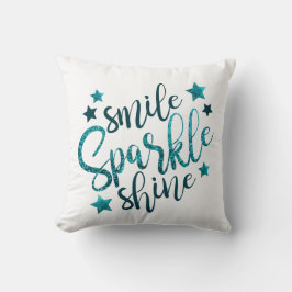 Sea Blue Faux Gnistra Pillow för henne Kudde